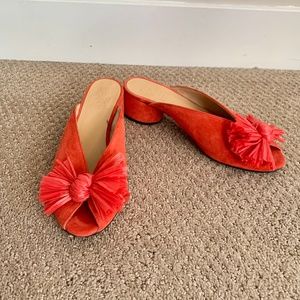 KMB Asrid Raffia Bow Mules from Anthropologie